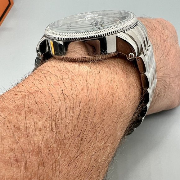 Stuhrling 3922 1 Special Reserve Automatic Dual Time Stainless Steel Men's Watch - Picture 9 of 10